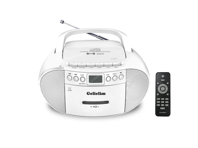 CD and Cassette Player Combo, Portable Cassette Tape Player, 5.1V Bluetooth Speaker, AM FM Radio, USB Playback/Earphone Jack, Remote Control, Plug...
