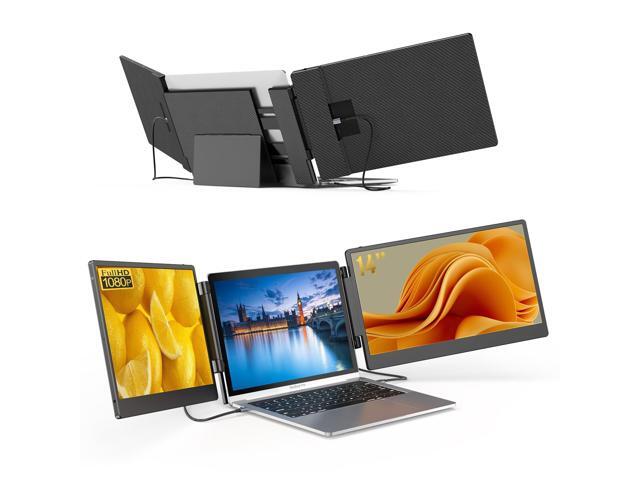 14' Laptop Screen Extender - Upgraded FHD 1080P IPS Triple Portable Monitor: 300% More Efficient, Ultra-Slim Travel Display for 13-17.3'...