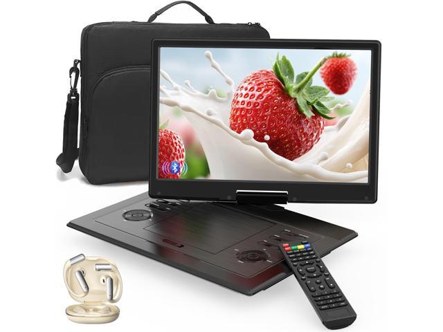 17.3' Portable DVD Player with Bluetooth Hadphones and Carrying Bag,15.4' Wide-Viewing-Angle HD Screen,6-Hours Rechargeable Battery,Car DVD Player...
