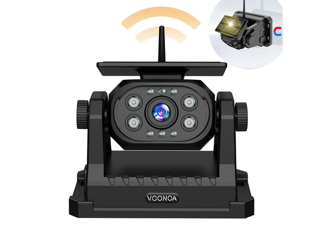 Magnetic Wireless Backup Camera, Add-on or Replacement Camera for VN003 VN007 Only, 15000mAh Rechargeable Battery Solar Back up Camera for Car RV...