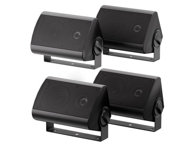 Passive Outdoor Speakers Wired Waterproof, 4 Inches 2-Way 400W Wall Mounted Speakers with Dome Tweeter, All-Weather Durability, for Patio Porch...