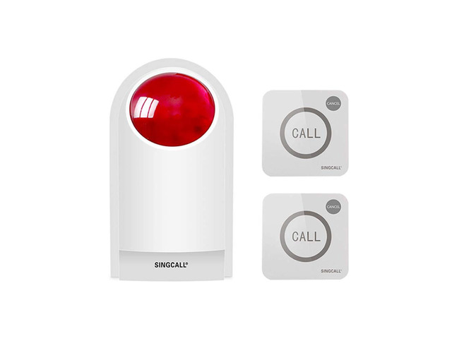 Remote Emergency Strobe Siren Alarm Kit 1 Siren & 2 Call Buttons Home Caring Alert System, Loud Panic SOS Warning System, Office Siren Panic...