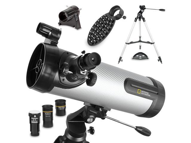 National Geographic NT114CF 114mm Reflector Telescope Carbon-Fiber Tube, 500mm Focal Length (f/4.4), Includes 2 Plssl Eyepieces, 2 Barlow Lens,...