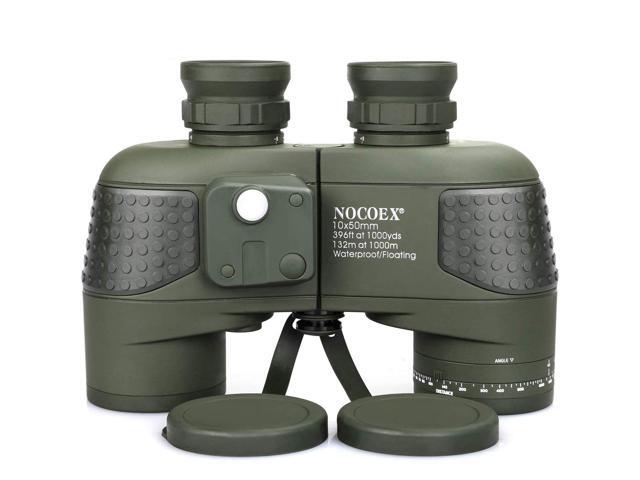 10x50 Marine Binoculars for Adults, Military Binoculars Waterproof with Rangefinder Compass BAK4 Prism FMC Lens Fogproof for Navigation Boating...