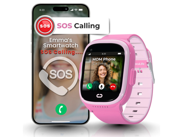 Smart Watch for Kids with GPS Tracker, Audio & Video Calling, SOS Alerts, HD Camera, Fitness Tracker, Parental Controls, Kids Smart Watch for Boys...
