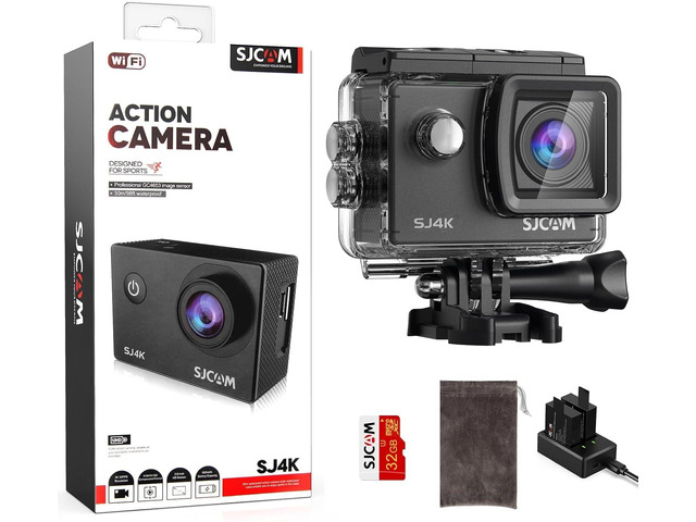 SJ4000 Pro-Grade 4K Action Camera, 40MP 3-Axis EIS Stabilization Motorcycle Sport Camera, 170°FOV Waterproof Camera Underwater, 5X Zoom, Dual...