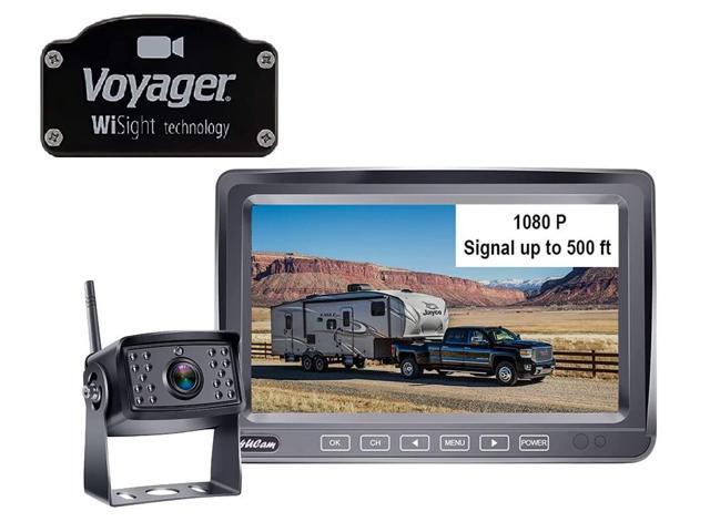 4Ucam HD 1080P Digital Wireless Backup Camera + 7' DVR Monitor Quad-View Compatible for Voyager Wisight Prewire RV, Trailer, 5th Wheels IR Night...