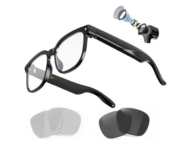 AI Smart Glasses with Camera, 8MP 4K HD Video & Photo Capture, Real-Time Translation, Recording Glasses with AI Assistant, Open-Ear Audio, Object.
