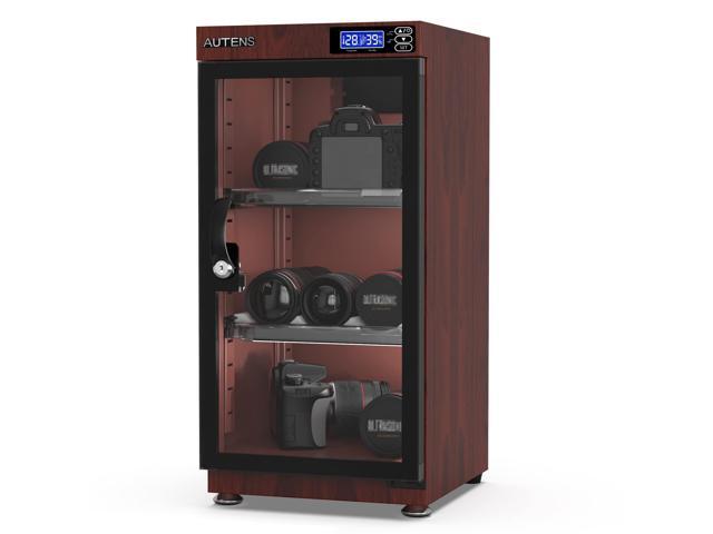 50L Dehumidifying Dry Cabinet Box, Wood grain Design Digital Control Noiseless and Energy Saving, for Camera Lens and Electronic Equipment.