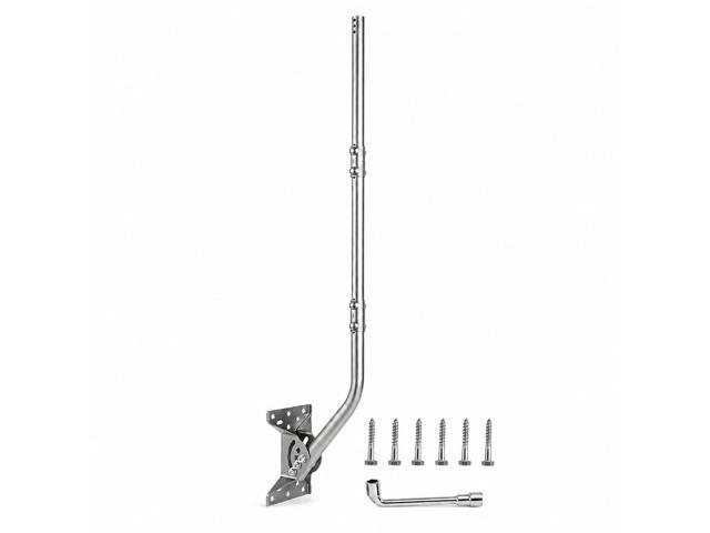 Stainless Steel Antenna Mount (1.5' x 51'), Heavy-Duty Adjustable J-Pole Mast for TV Antenna, Starlink, Satellite Dish, or Weather Station,...