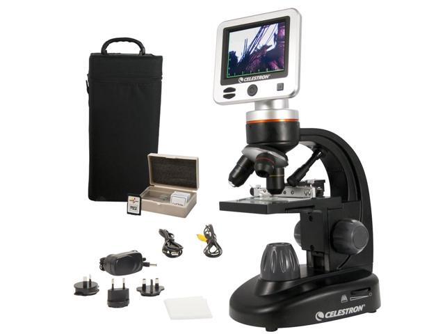 LCD Digital Microscope II 3.5' Screen 5MP Camera 40x1600x Magnification Rotating Head SD Card Included TV Output Ideal for Slides, Labs,...