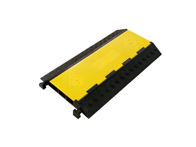 Rubber Cable Ramp 3 Channel Drive Over Hose Cable Protector Outdoor 22000Lbs Load Capacity Wires Power Lines Extension Cord Cover Traffic Speed...