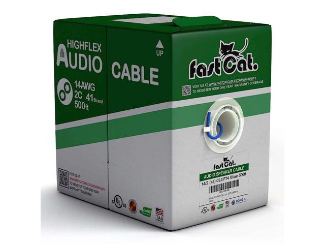 Speaker Wire 14 Guage 2C, UL Listed & CMR/CL3R-FT4 Rated - Speaker Cable w/PVC Jacket, 100% Oxygen-Free Pure Bare Copper - (41) HighFlex 14 Guage.