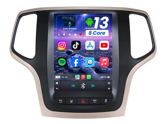 8Core Car Radio for Jeep Grand Cherokee 2014 2015 2016 2017: Tesla Style Touch Screen Stereo Replacement with Carplay Android Auto,5GWiFi BT5.0...