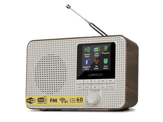 IR1 Portable WiFi Internet Radio,FM Digital Radio,Bluetooth Speaker,Dual Alarms Clock,Sleep Snooze Timer,40 Presets, Headphone-Output,Colour...