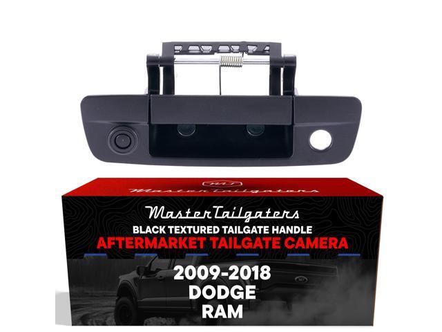 Black Tailgate Handle with Backup Camera Replacement for Dodge Ram (2009-2018) IP68 Waterproof Parking Grid Lines Available Easy to Install