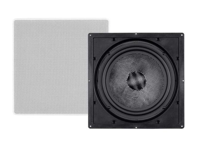 Carbon Fiber In-Wall Speaker - 10 Inch (Each) 300 Watt Subwoofer, Easy Install For Home Theater - Alpha Series,Off-White