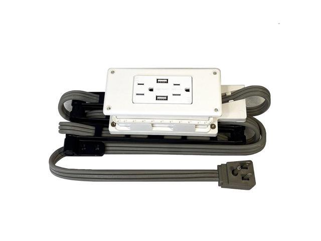 Low Profile in Drawer Docking Station Outlet (2) USB-A (2) 15 Amp
