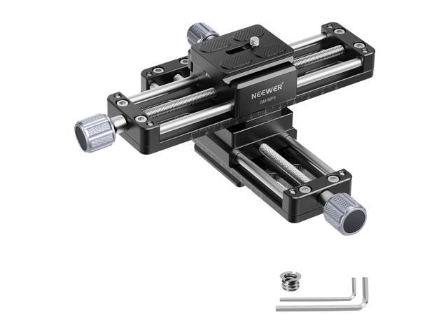 Macro Rail Slider, 4 Axis 360° Rotating Aluminum Alloy Focusing Rail with Arca Type Quick Release Plate 1/4' Screw for Camera Camcorder Tripod.