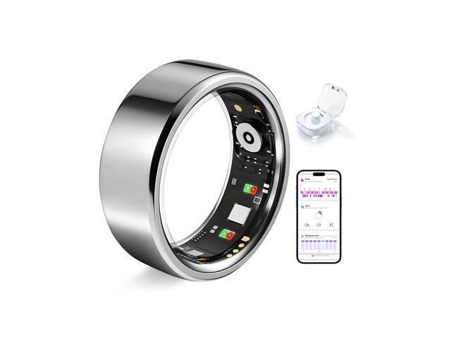 Smart Ring for Women Men Fitness Tracker Heart Rate Sleep Trends 128 Sports Modes Gesture Control Cycle Tracking IP68 Waterproof No Subscription.