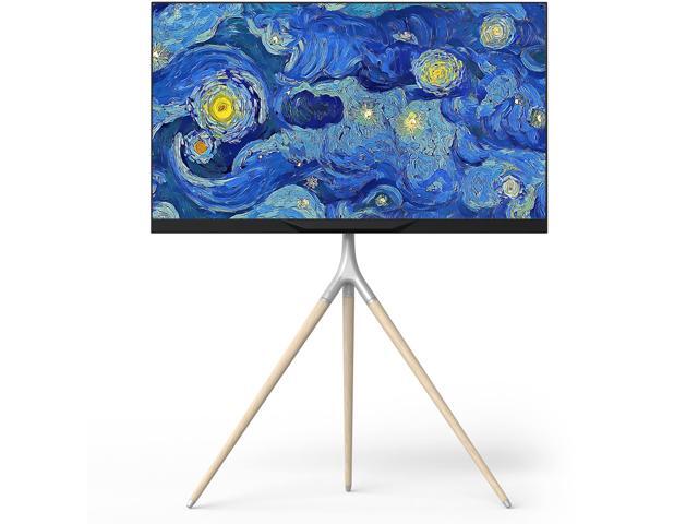 Easel TV Stand for 32-65 Inch Screen up to 77 lbs, Swivel TV Tripod Stand, Adjustable Height, Corner TV Floor Mount max VESA 400x400, Modern Floor.