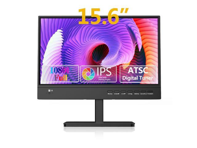 15.6 inch Small TV,Flat FHD IPS 1080P Screen TV with Antenna and Digital ATSC Tuner,HDMI/USB/VGA/Port,12 Volt Car Charger Cable/AC Power for.