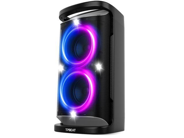 Portable Bluetooth Speaker: 160W Peak Powerful Loud Sound Deep Bass Wireless Boombox Large Subwoofer 15 Hours Battery Life Fast Charging with Led.