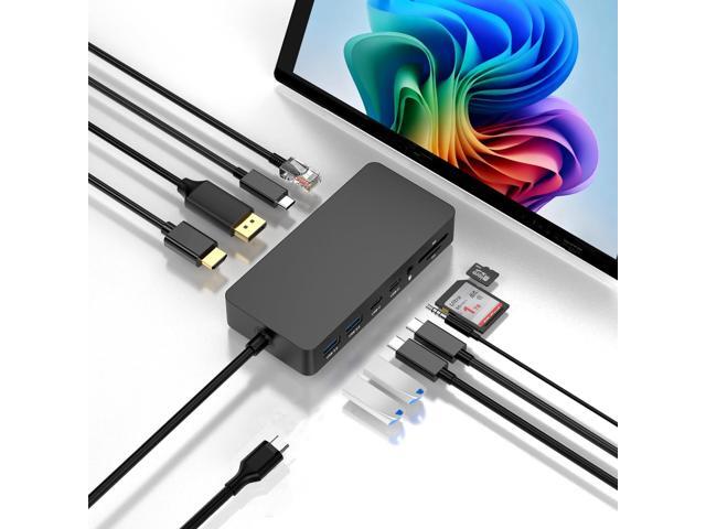 New Surface Thunderbolt 4 Dock Triple Displays 4K@60Hz HDMI+USB C+DP Compatible Surface Pro 12/11/10/9/8/X/7+/7, Surface Laptop 7/6/5/4/3, Surface.