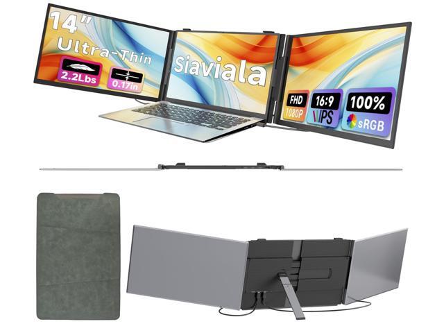 Laptop Screen Extender 0.17' Ultra-Thin, 14' 1080P FHD IPS Portable Monitor, Triple Screen Laptop Monitor Extender for 13'-17' Laptops, Plug & Play...