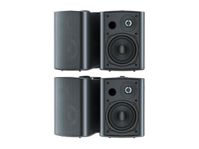 5.25 Inches 600 Watts Indoor Outdoor Bluetooth Speakers All Weather Wired Wall Mount System for Patio Deck (4 Speakers)