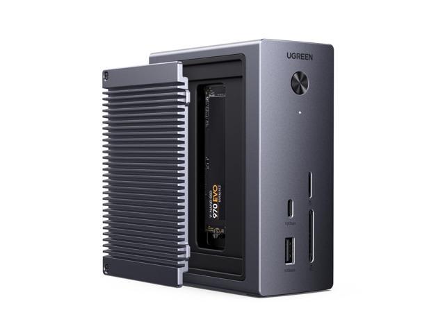 Revodok NVMe Docking Station 10-in-1 USB-C Hub 4K@60Hz HDMI, M.2 NVMe SSD Enclosure, 10Gbps USB-C/A, 100W PD Charging, Gigabit Ethernet, SD/TF for.