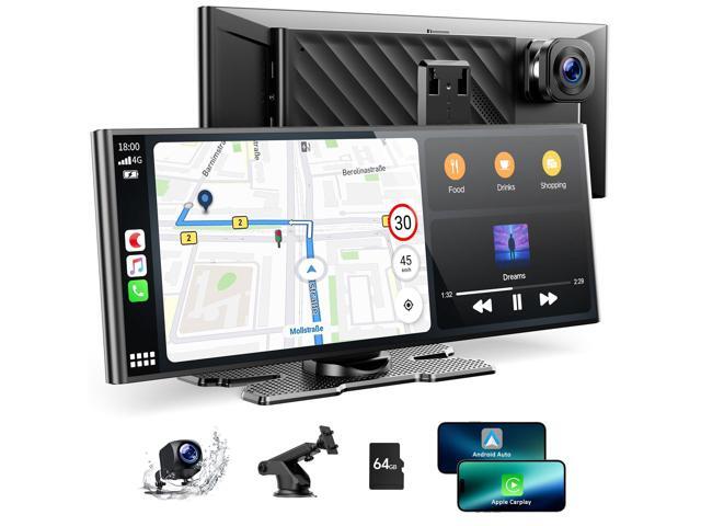 9.26'' Carplay Screen for Car with 4K Dash Cam, Compatible with Apple Carplay & Android Auto, Carplay with 1080p Backup Camera, Mirror Link, Loop.