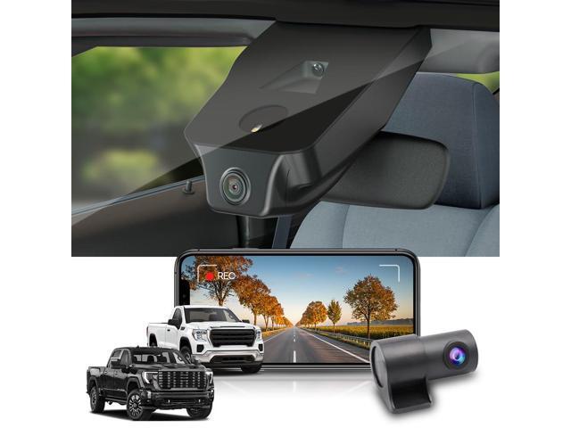 Dual 4K+Rear 1080P Dash Cam Adapts for GMC Sierra 2020-2026 (HD2-4925, Check Vents Amount), OEM Look, 2 Way HD Video, WiFi & APP, Loop Recording,...