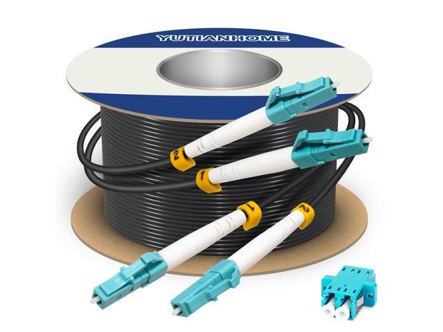 150 Meters Armored Fiber Patch Cable OM3, LC to LC Fiber Optic Cable Cord 10GB/Gigabit Multimode Jumper Duplex 50/125um, Multi Mode Outdoor OM3 LC...