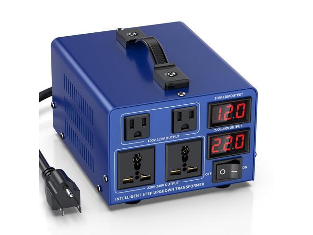 6000 watt Voltage Conversion Transformer Heavy-Duty Step-up/Step-Down AC 110V/120V/220V/240V Power Conversion, with resettable Circuit Breaker.