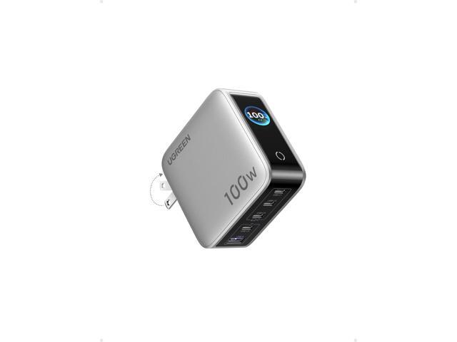 Nexode Pro 100W GaN USB C Charger, 5-Port Fast Type-C Wall Charger Block with Smart Display Compatible with MacBook Pro/Air, iPhone 17/16 Series,.