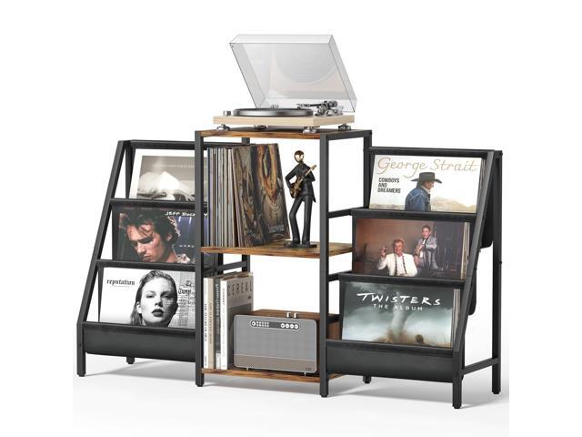 Record Player Stand - 6-Tier Vinyl Record Storage for Up to 280 Albums, Holder for Living Room