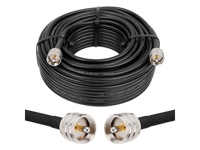 RG8x Coaxial Cable 100ft,CB Coax Cable 50 Ohm,UHF PL259 Male to Male Low Loss CB Antenna Extension for HAM Radio,VHF Radio,SWR Meter,Dummy...