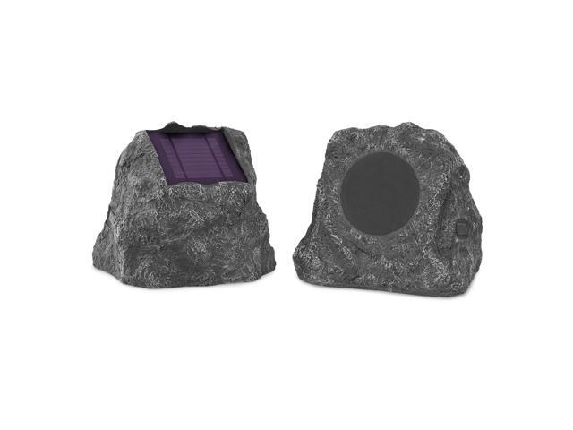 The Solar Rock Speakers Pair, 14 Hours PlayTime, IPX4 Rechargeable Solar Outdoor Bluetooth Speakers for Garden, Patio, Built for All Seasons,...