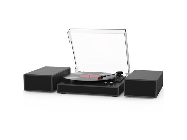 Record Player with 2X External Speakers Turntable Bluetooth Input Belt-Driven 3-Speed (33, 45, 78 RPM) LP Player Turntables for Vinyl Records with.