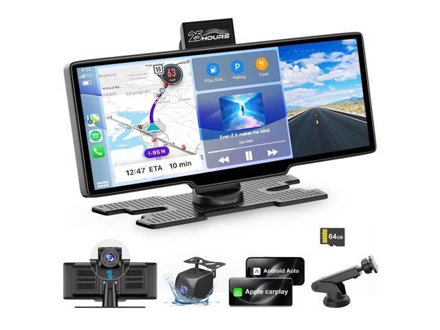 HK3 Carplay Screen for Car, 10.26 Wireless Apple Car Play & Android Auto Touchscreen, with 4K Dash Cam,1080P Backup Camera,64GB TF card, Car.