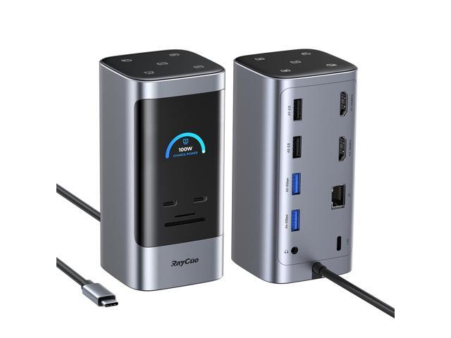 14 in 1 Docking Station Dual Monitor, 2 * 4K HDMI, 6 USB Ports, 5 Shortcut Button, 1Gbps Ethernet, PD3.0(No Power Adapter), Laptop Docking Station.