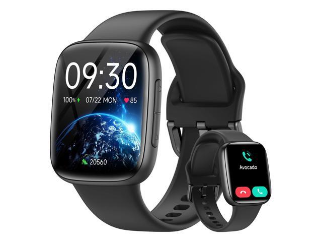 Smart Watch for Men/Women, 1.85' AMOLED Vivid Screen Fitness Watch for iPhone/Android, Activity Tracker with Heart Rate/Sleep/SpO2, Answer/Make.