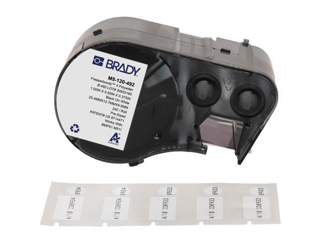 Authentic (M5-120-492) FreezerBondz Ultra-Thin Cryogenic Polyester LBL 0.5 x 1 x 0.375Dia Black on White, 240 Labels. for use with the BMP51 and...