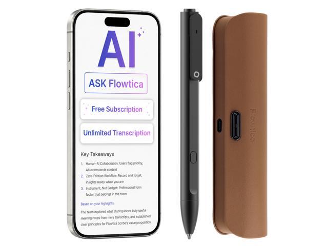 Voice Recorder, Transcribe, Summarize & Action Item - Note Taker for Meeting, Lecture,Black