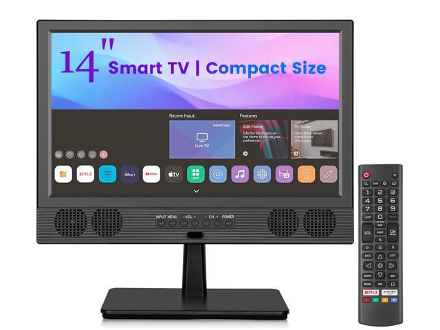 14 Inch Small Smart TV, HD LED Flat Screen Smart TV with ATSC Tuner/HDMI/USB/AV for Kitchen, RV, Camper, Bedroom or Travel Use