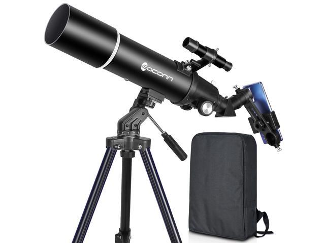 Telescopes for Adults Astronomy, 80mm Aperture 600mm Refractor Telescope for Kids & Beginners, Compact and Portable Travel Telescopio with Backpack
