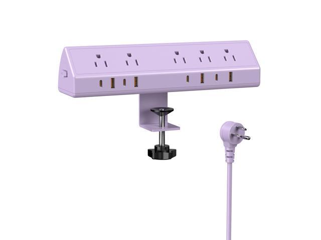 Desk Clamp Power Strip,65W Fast Charging Station,4 USB-C,4 USB-A,1200J Surge Protector,ETL Listed,1875W Extension Cord,Multiple Outlets for Home,...