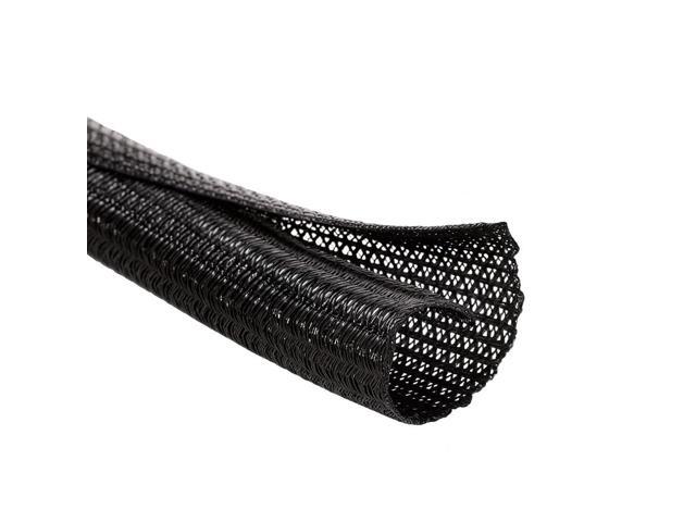 Braided Split-Sleeve Wire Loom for High-Temperature Automotive Harness and Home Cable Management 25 feet (1')