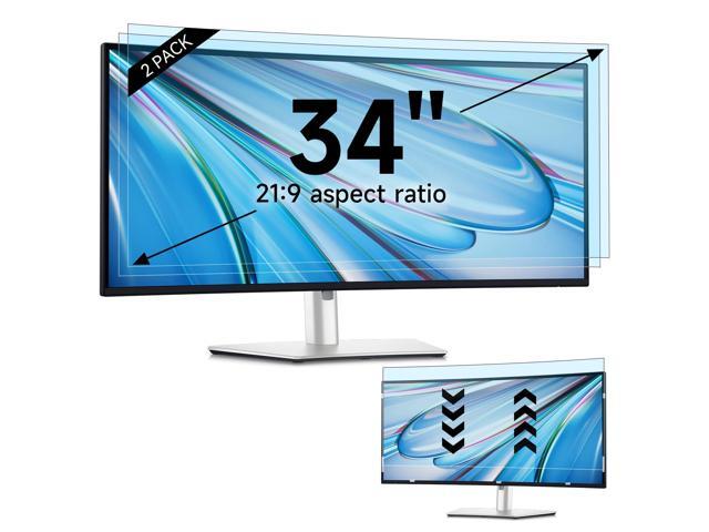 2 Pack 34 inch Anti-Blue Light Monitor Screen Protector for 21:9 Widescreen, Removable Anti Glare Blue Light Blocking Screen Filter, Anti-UV Eye...